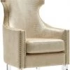 TOV Living Room Gramercy Gold Croc Velvet Wing Chair