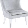 TOV Living Room Myra Accent Silver Croc Chair