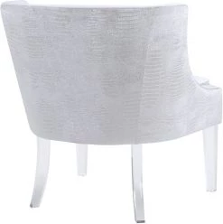 TOV Living Room Myra Accent Silver Croc Chair