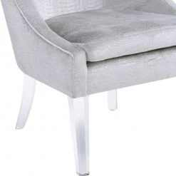 TOV Living Room Myra Accent Silver Croc Chair