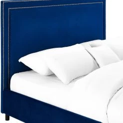 TOV Reed Navy Velvet Bed