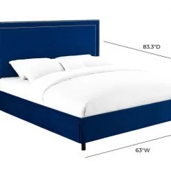 TOV Reed Navy Velvet Bed