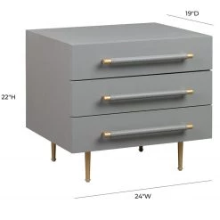 TOV Trident Grey Nightstand Bedroom