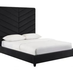 TOV Javan Velvet Bed Tall Headboard