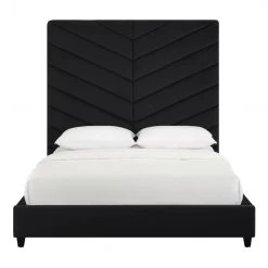 TOV Javan Velvet Bed Tall Headboard