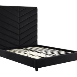 TOV Javan Velvet Bed Tall Headboard