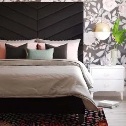 TOV Javan Velvet Bed Tall Headboard