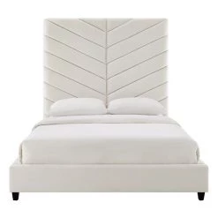 TOV Javan Velvet Bed Tall Headboard