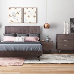 TOV Loft Wooden Nightstand Living Room