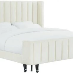 TOV Waverly Cream Velvet Bed Bedroom