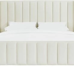 TOV Waverly Cream Velvet Bed Bedroom