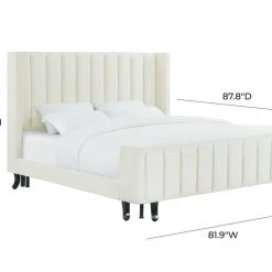 TOV Waverly Cream Velvet Bed Bedroom
