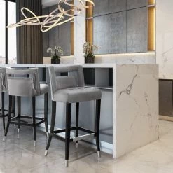 TOV Hart Velvet Bar Stool Dining Room