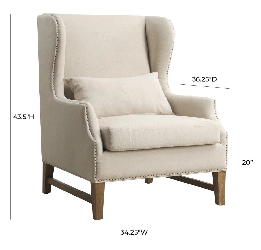 TOV Living Room Devon Linen Wing Chair