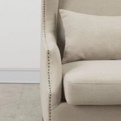 TOV Living Room Devon Linen Wing Chair