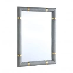 TOV Aisha Grey Raffia Mirror Home Decor