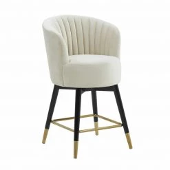 TOV Liana Velvet Swivel Stool
