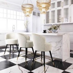 TOV Liana Velvet Swivel Stool