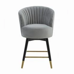 TOV Liana Velvet Swivel Stool