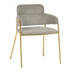 TOV Dining Room Karl Grey Velvet Chair - Set Of 2