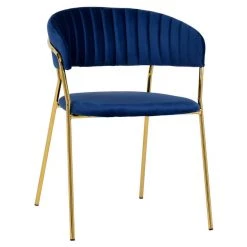 TOV Padma Navy Velvet Chair - Set Of 2 Dining Room