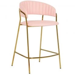 TOV Padma Vegan Leather Counter Stool - Set Of 2 Dining Room