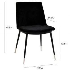 TOV Evora Velvet Chair - Silver Legs - Set Of 2 Dining Room
