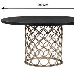 TOV Valentina Brass Round Dining Table Dining Room