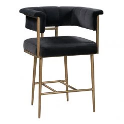 TOV Dining Room Astrid Velvet Counter Stool