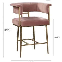 TOV Dining Room Astrid Velvet Counter Stool