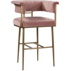 TOV Astrid Velvet Bar Stool Dining Room