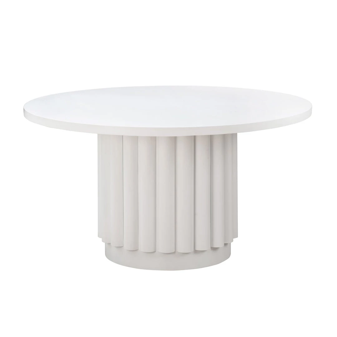 TOV Kali 55" White Round Dining Table