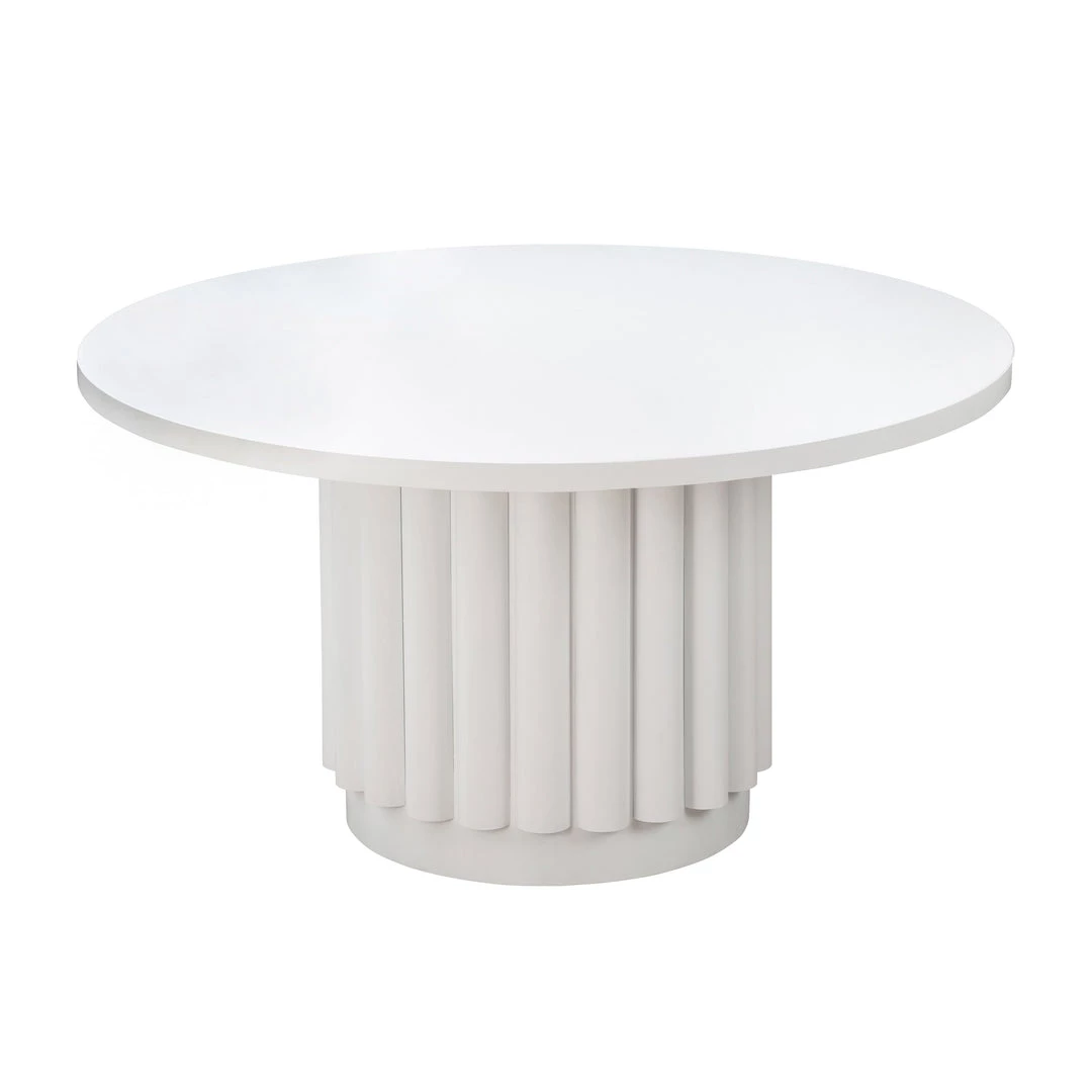 TOV Kali 55" White Round Dining Table