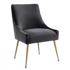 TOV Beatrix Velvet Dining Chair Gold Legs