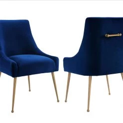 TOV Beatrix Velvet Dining Chair Gold Legs