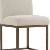 TOV Haute Beige Linen Chair In Brass