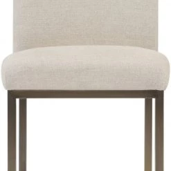 TOV Haute Beige Linen Chair In Brass