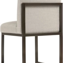 TOV Haute Beige Linen Chair In Brass