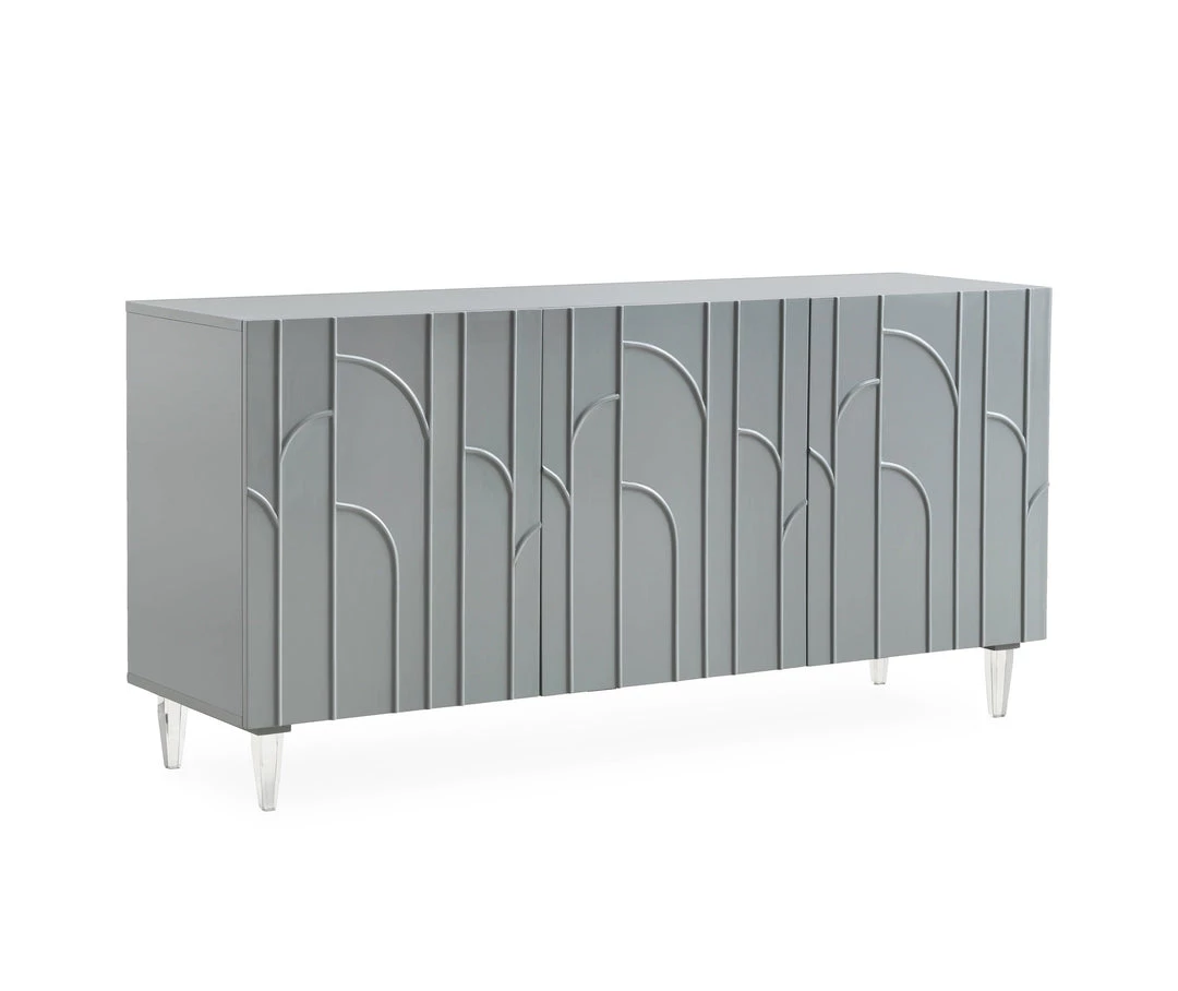 TOV Living Room Reesa Grey Lacquer Buffet