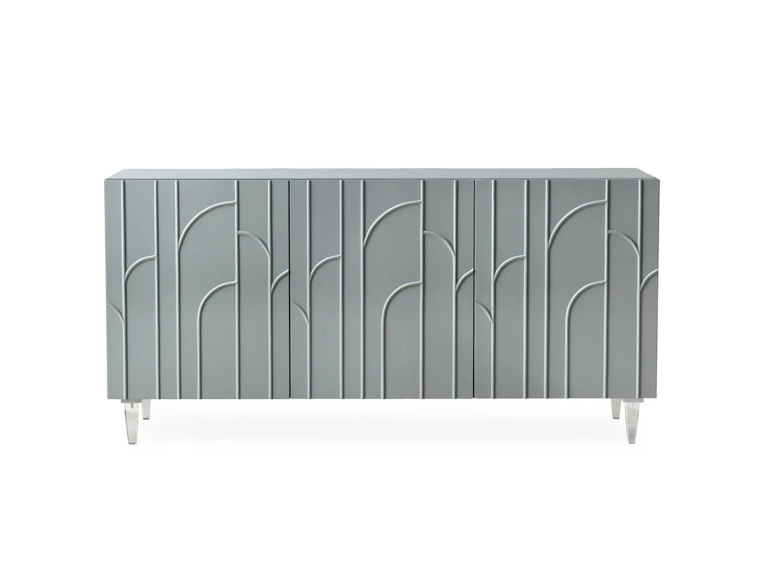 TOV Living Room Reesa Grey Lacquer Buffet