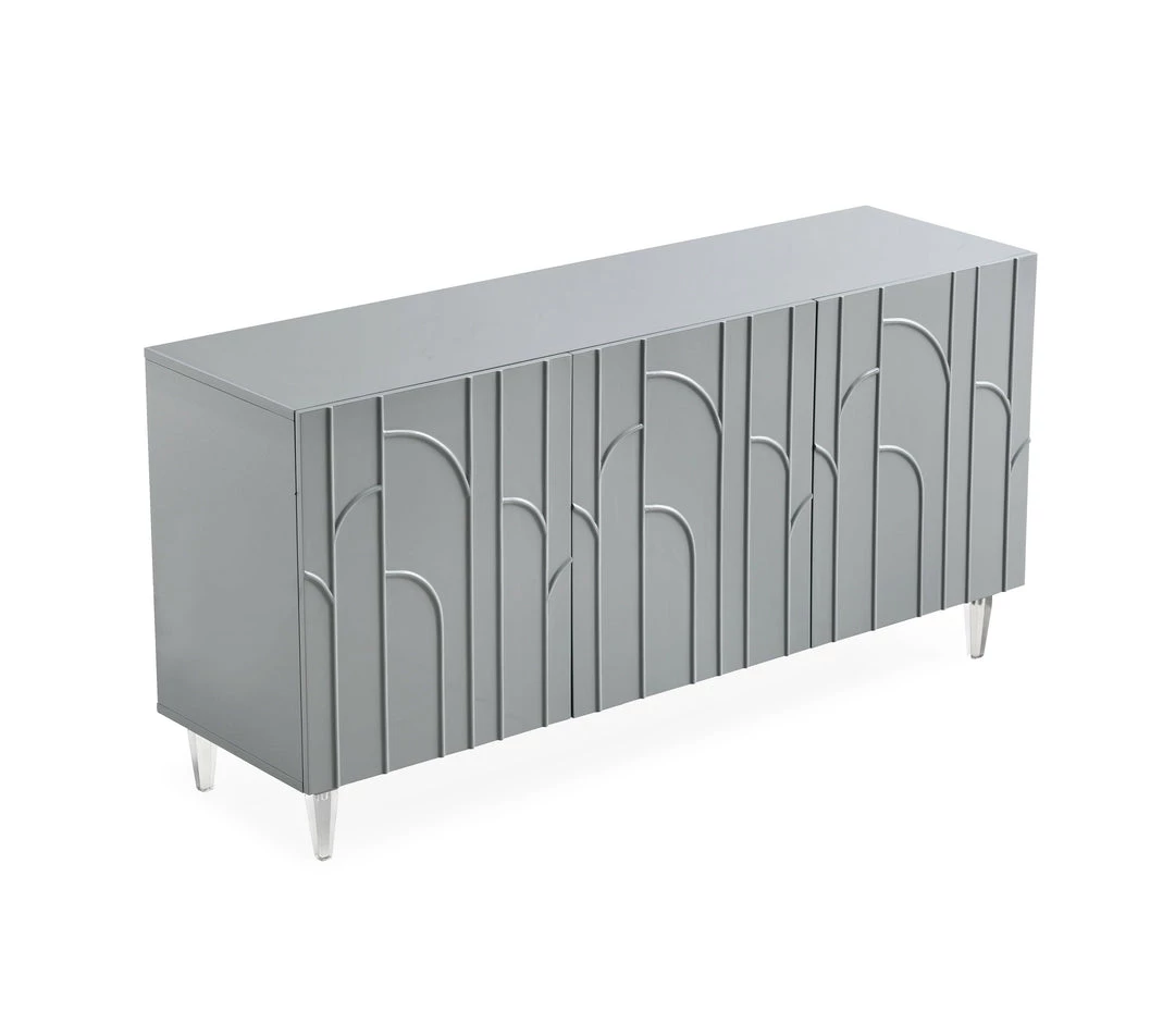 TOV Living Room Reesa Grey Lacquer Buffet