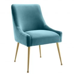 TOV Beatrix Velvet Dining Chair Gold Legs
