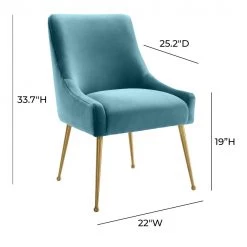 TOV Beatrix Velvet Dining Chair Gold Legs