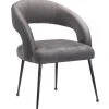TOV Dining Room Rocco Grey Velvet Dining Chair