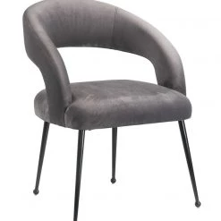 TOV Dining Room Rocco Grey Velvet Dining Chair