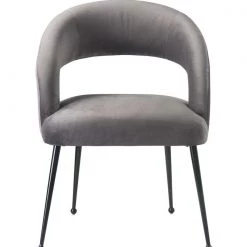 TOV Dining Room Rocco Grey Velvet Dining Chair