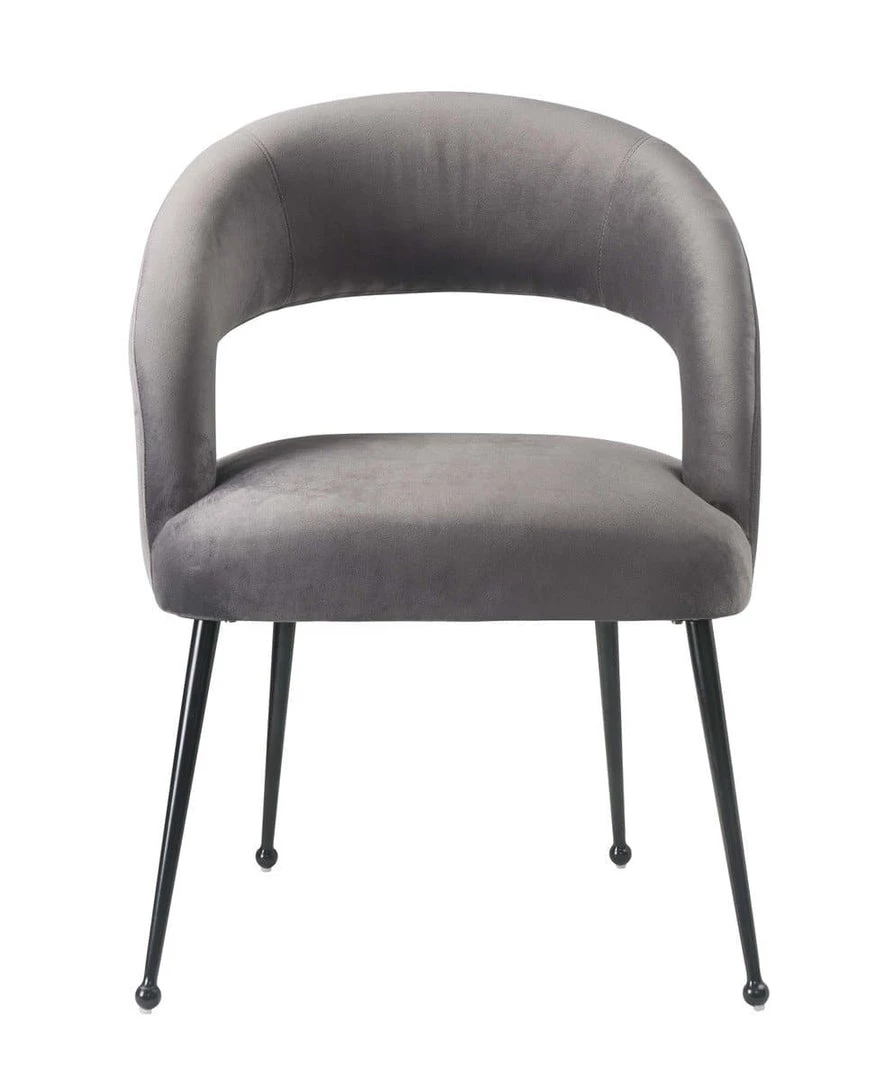 TOV Dining Room Rocco Grey Velvet Dining Chair