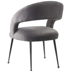 TOV Dining Room Rocco Grey Velvet Dining Chair