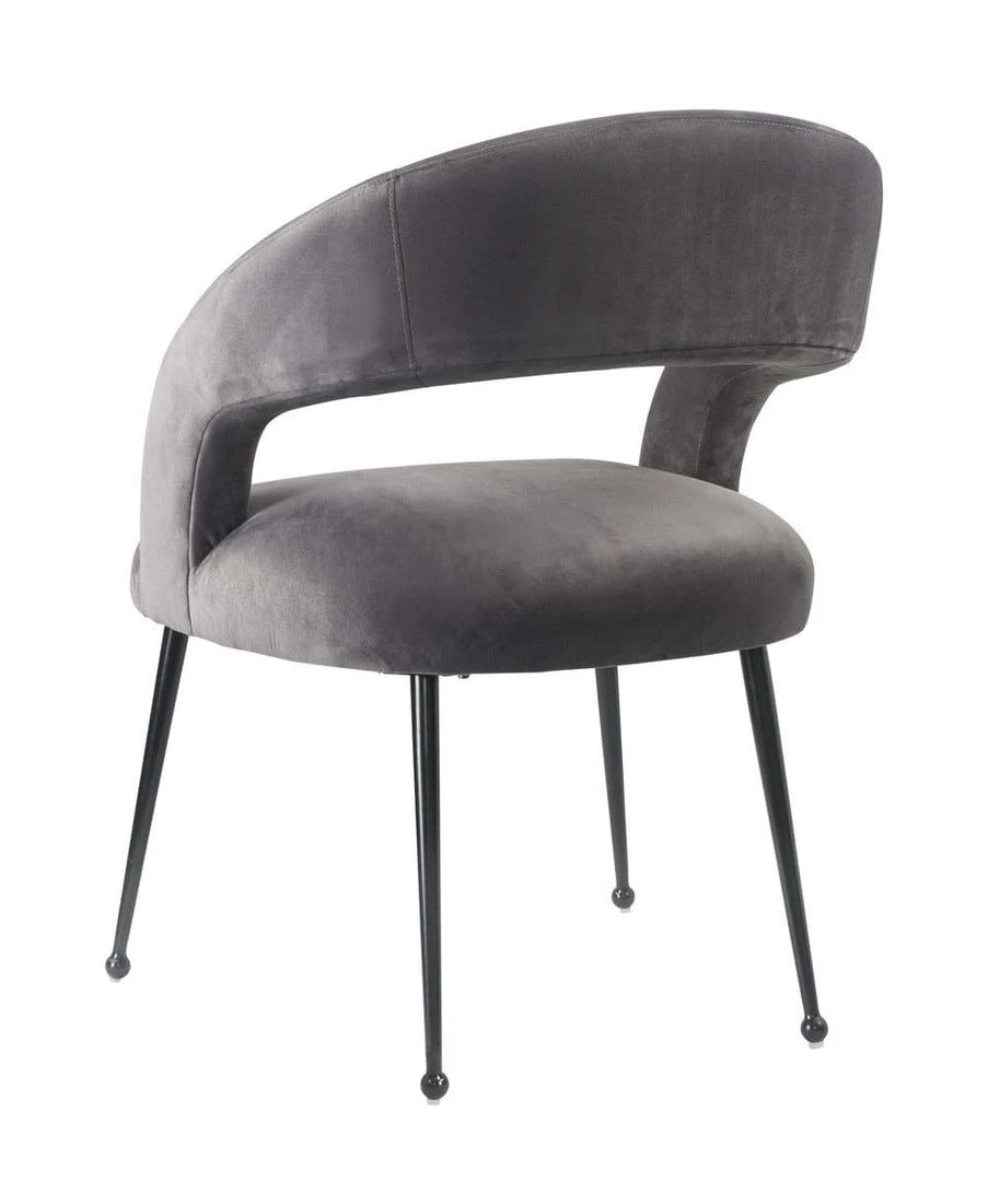 TOV Dining Room Rocco Grey Velvet Dining Chair