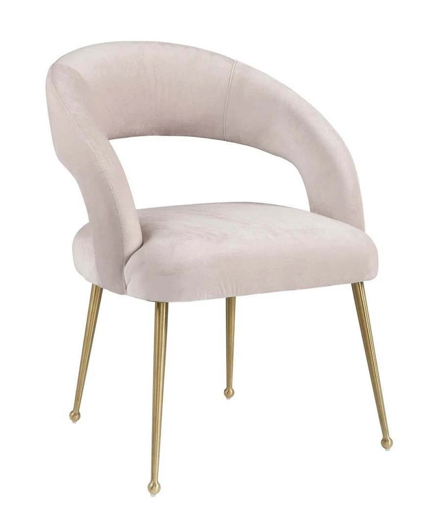 TOV Dining Room Rocco Blush Velvet Dining Chair